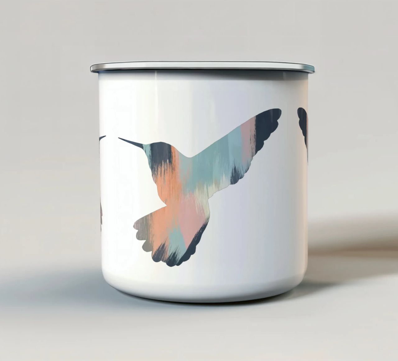Colibrì pastello II tazza in smalto da Orara Studio