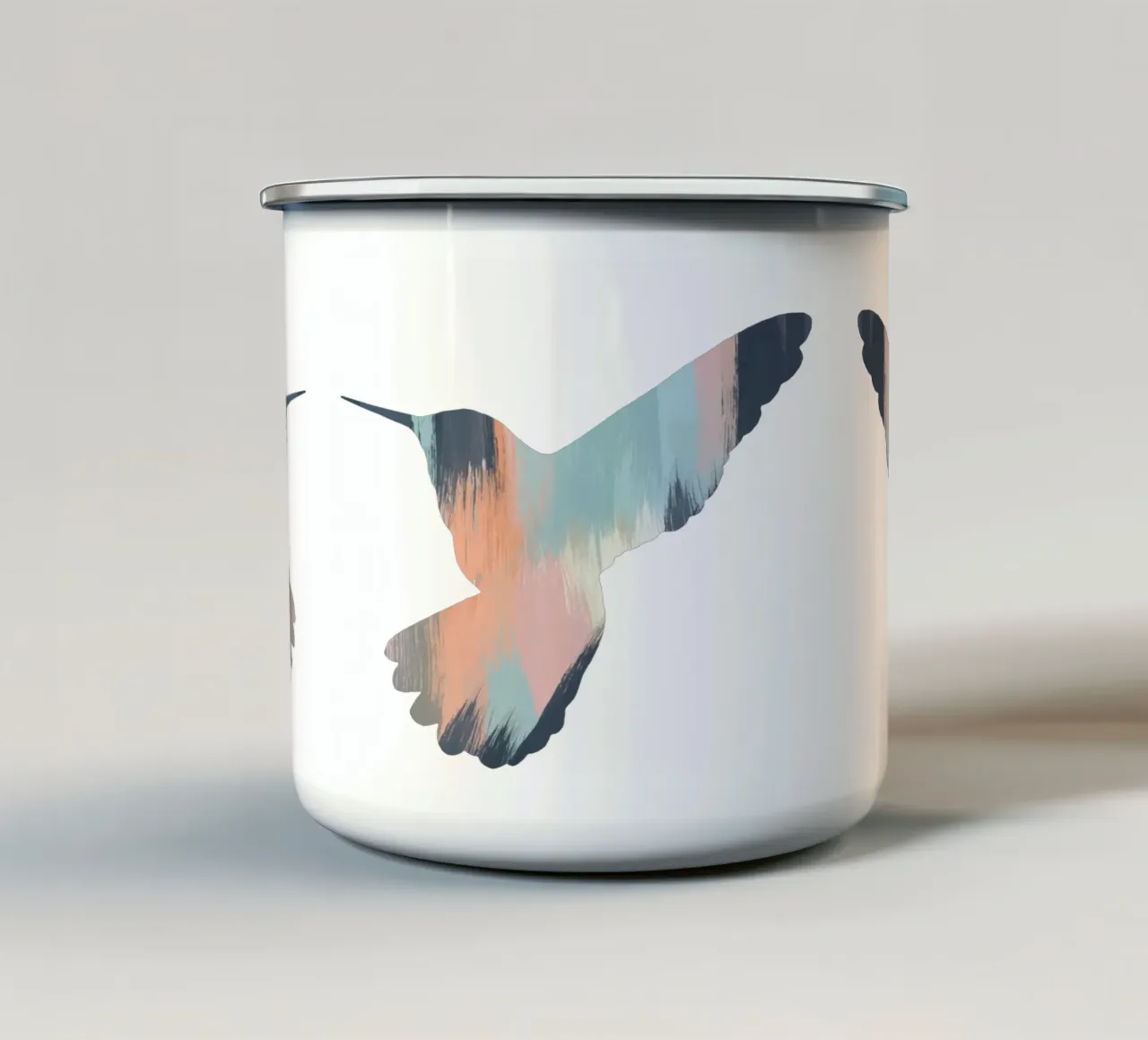 Colibrì pastello II tazza in smalto da Orara Studio