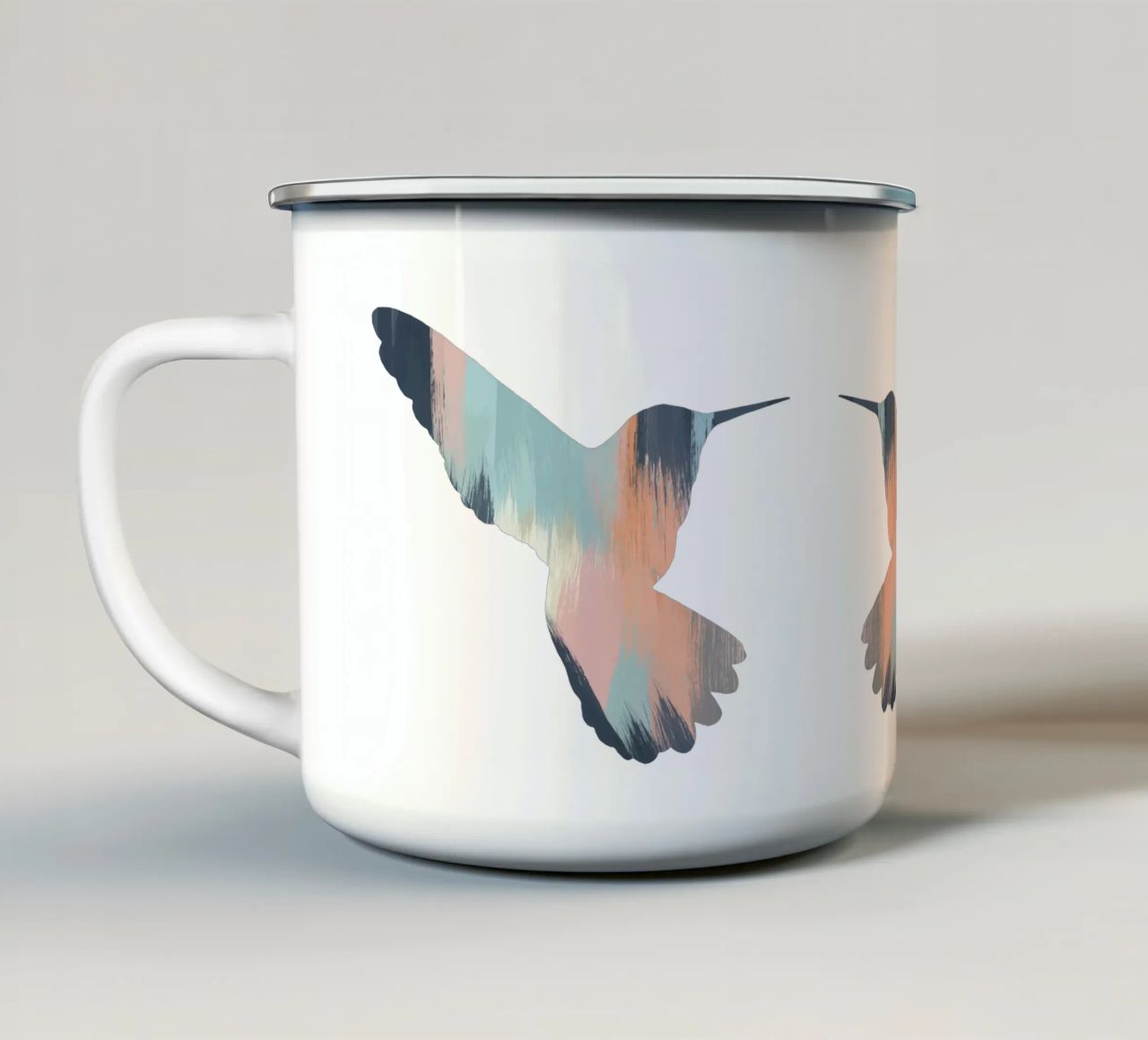 Colibrì pastello II tazza in smalto da Orara Studio