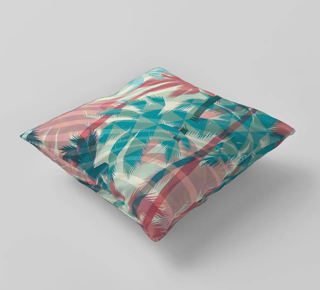 Retro Colors Abstract Palm Tree Pattern cuscino da Craw Carol
