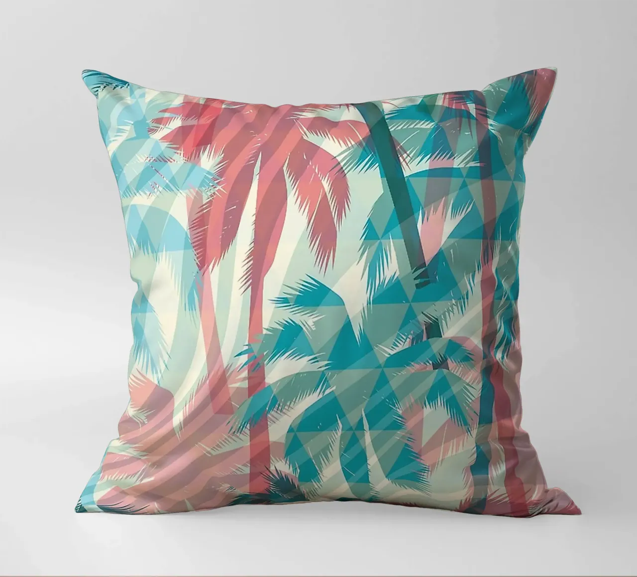 Retro Colors Abstract Palm Tree Pattern cuscino da Craw Carol