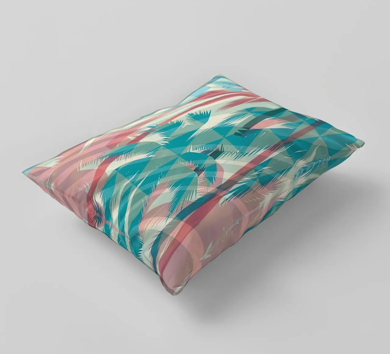 Retro Colors Abstract Palm Tree Pattern cuscino da Craw Carol