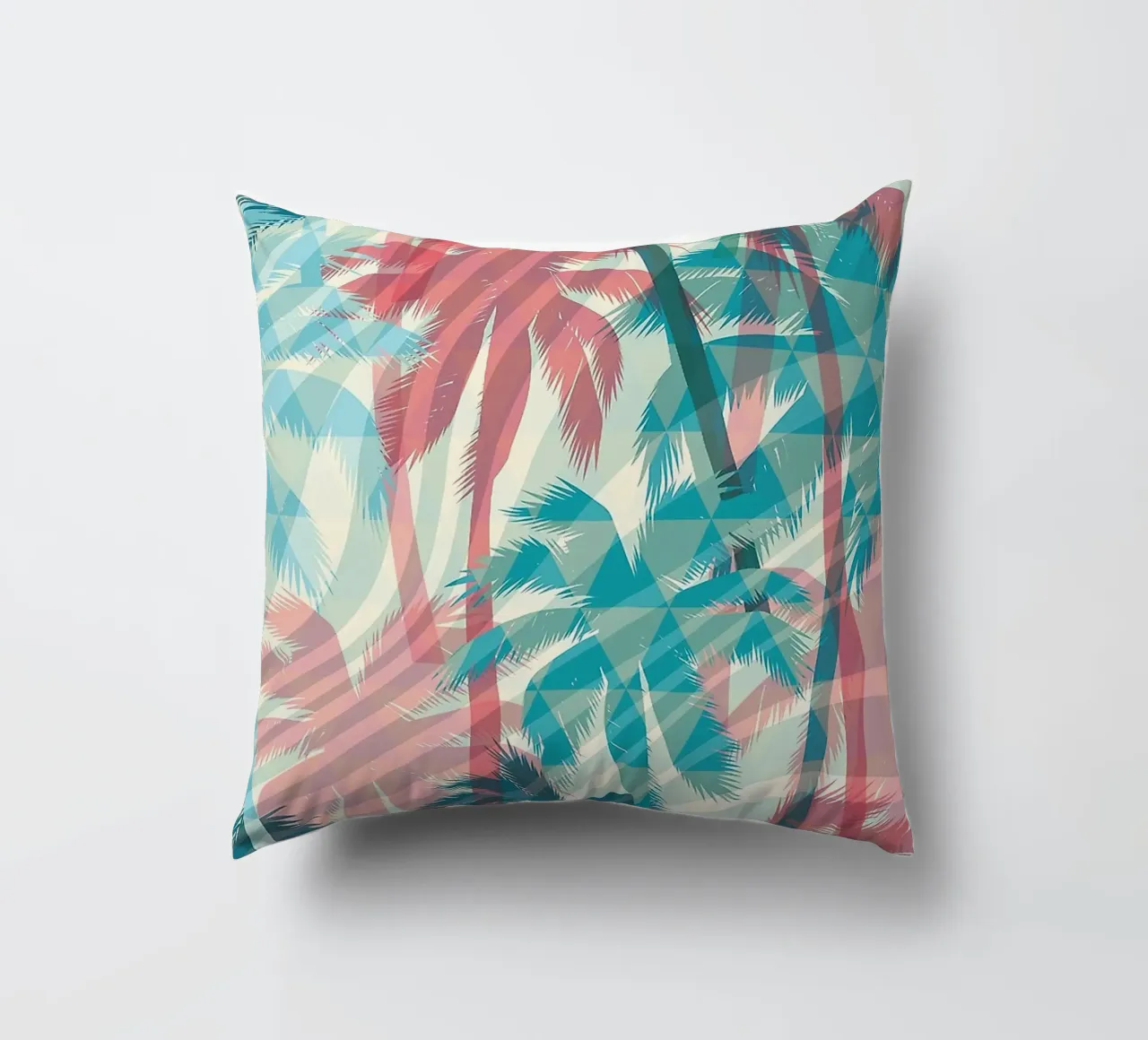 Retro Colors Abstract Palm Tree Pattern cuscino da Craw Carol