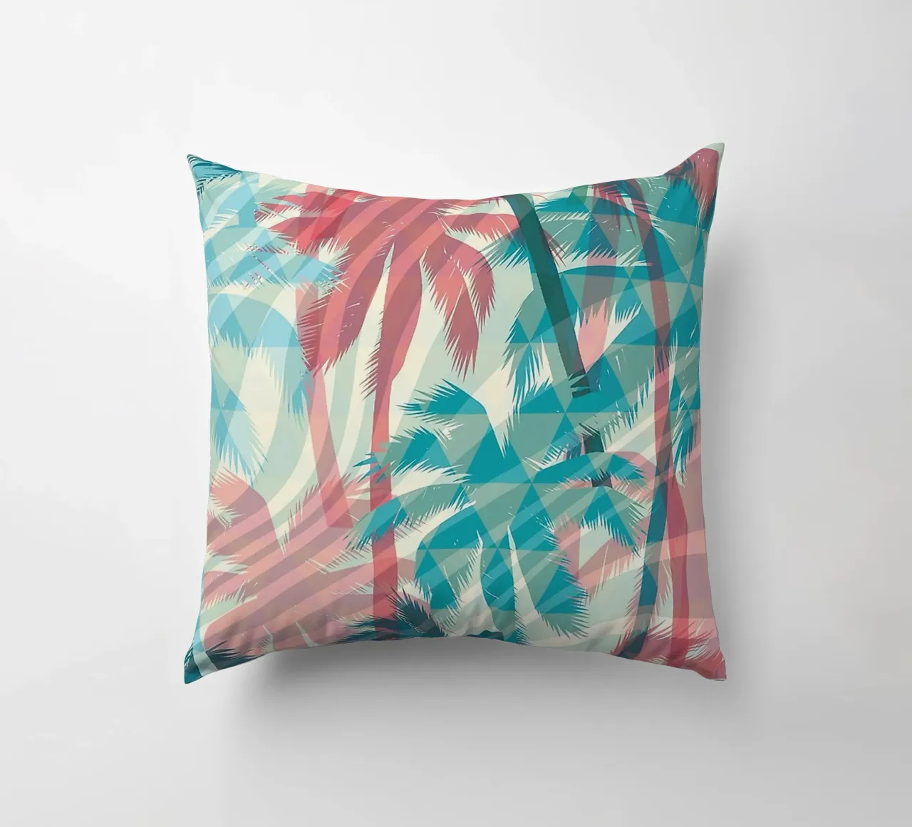 Retro Colors Abstract Palm Tree Pattern cuscino da Craw Carol
