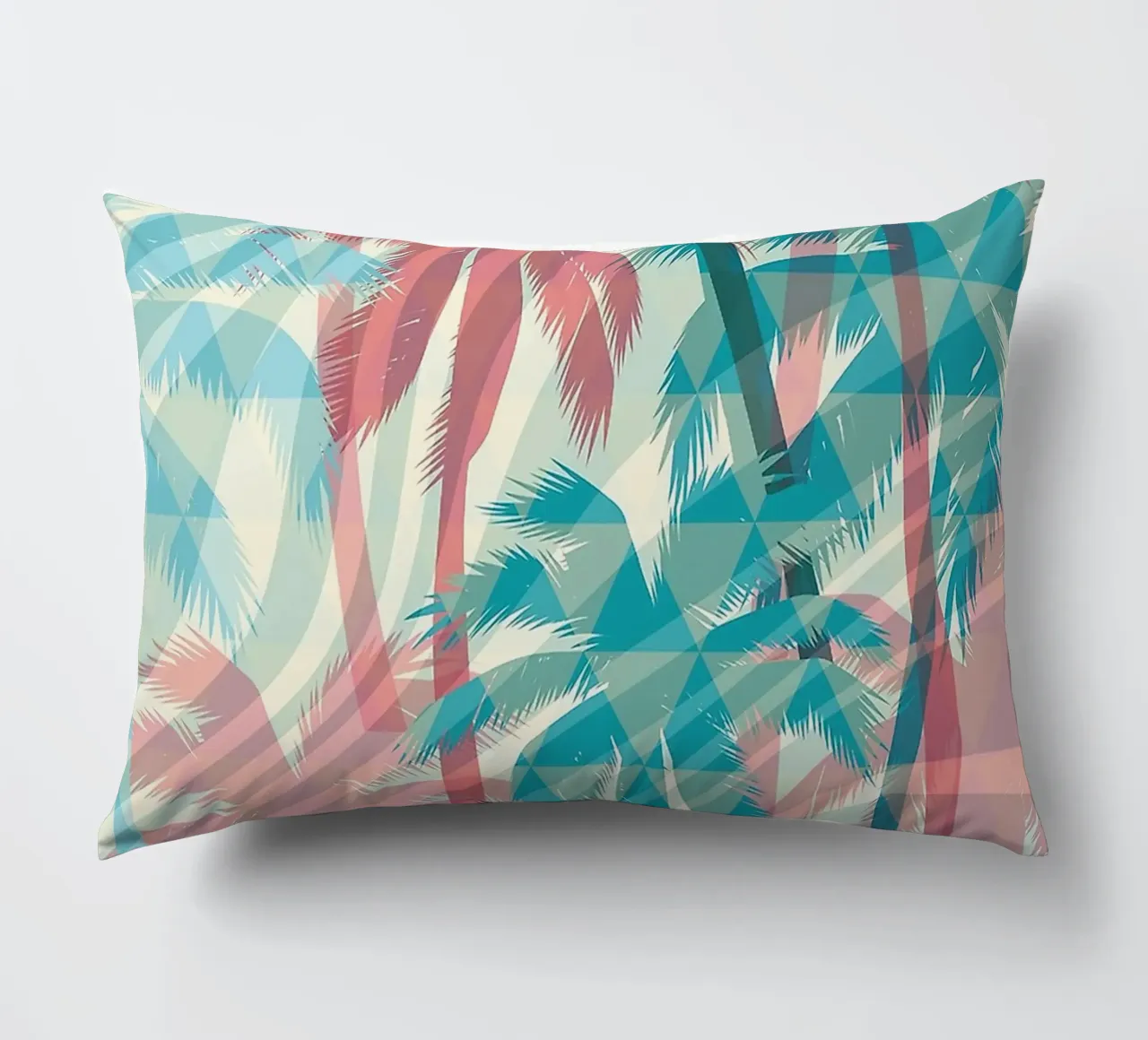 Retro Colors Abstract Palm Tree Pattern cuscino da Craw Carol