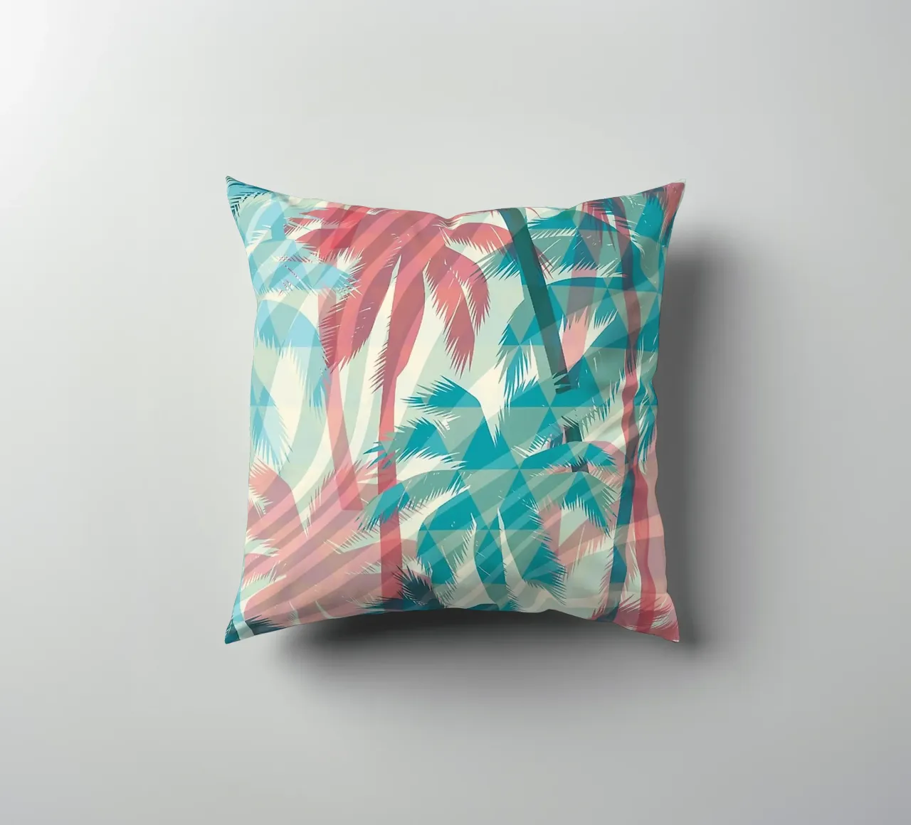 Retro Colors Abstract Palm Tree Pattern cuscino da Craw Carol
