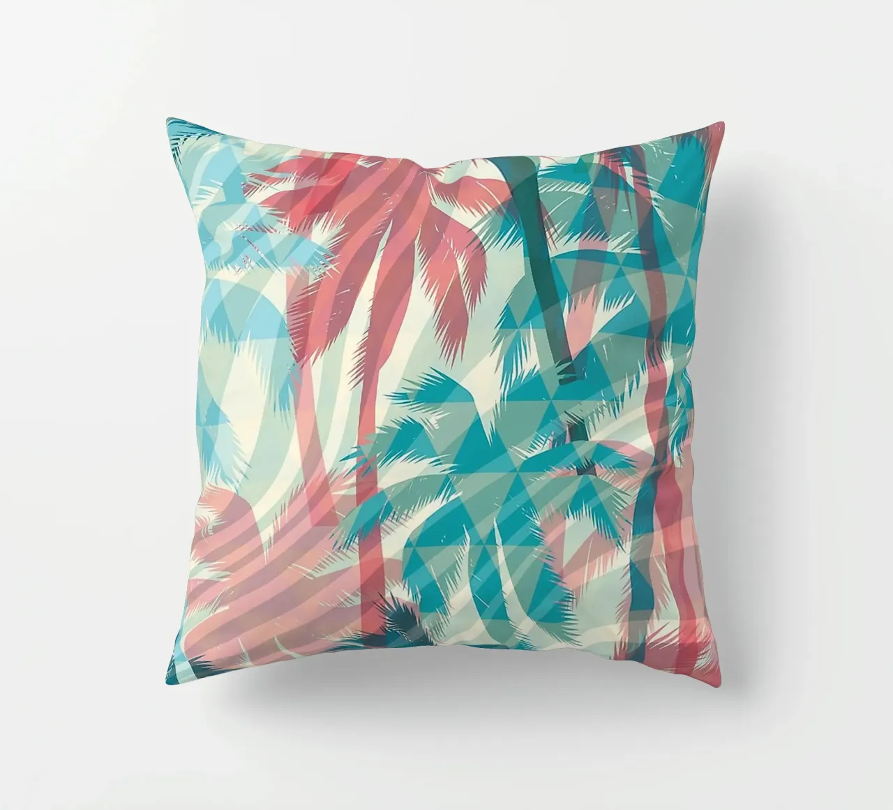 Retro Colors Abstract Palm Tree Pattern cuscino da Craw Carol