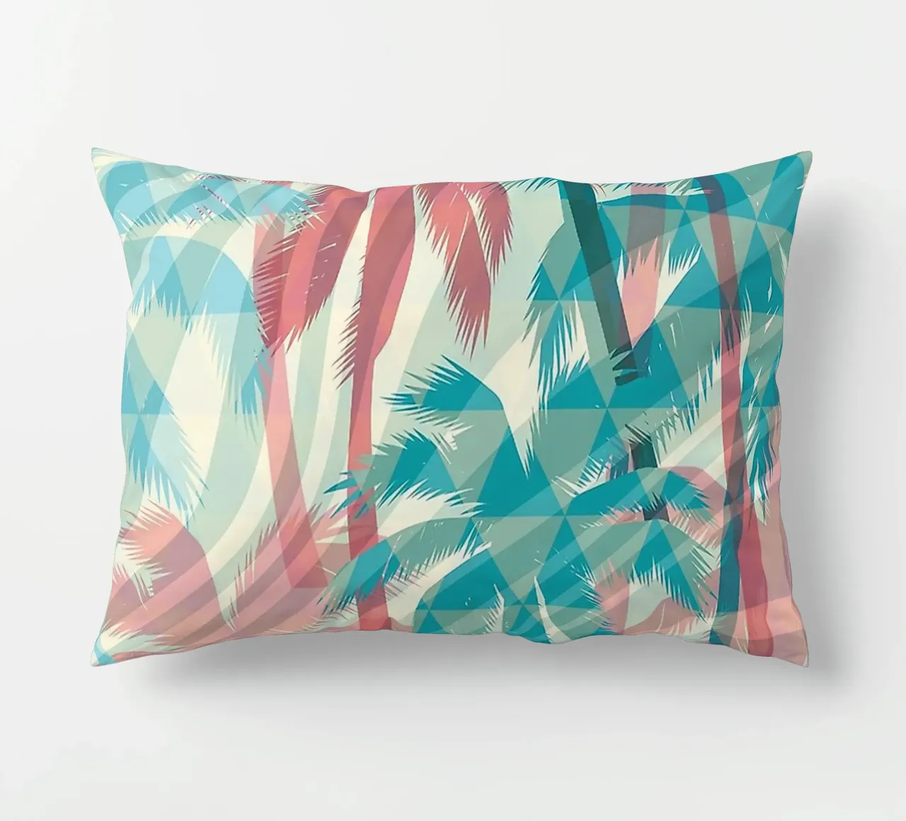 Retro Colors Abstract Palm Tree Pattern cuscino da Craw Carol