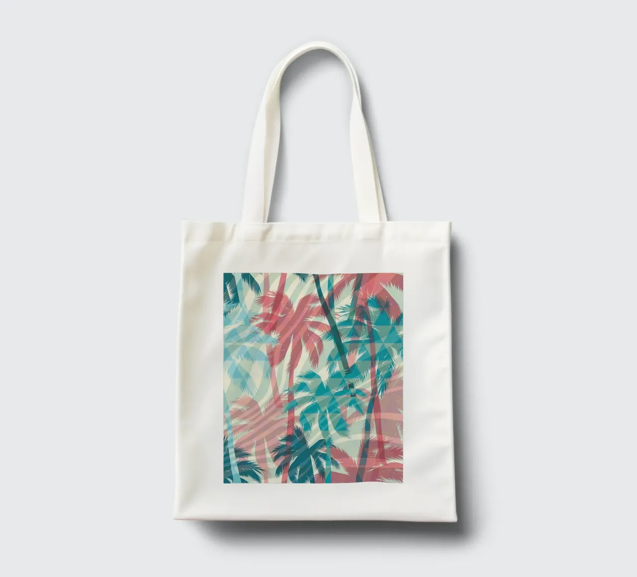 Retro Colors Abstract Palm Tree Pattern borsa in juta da Craw Carol