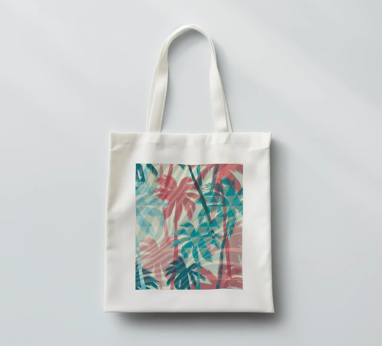 Retro Colors Abstract Palm Tree Pattern borsa in juta da Craw Carol