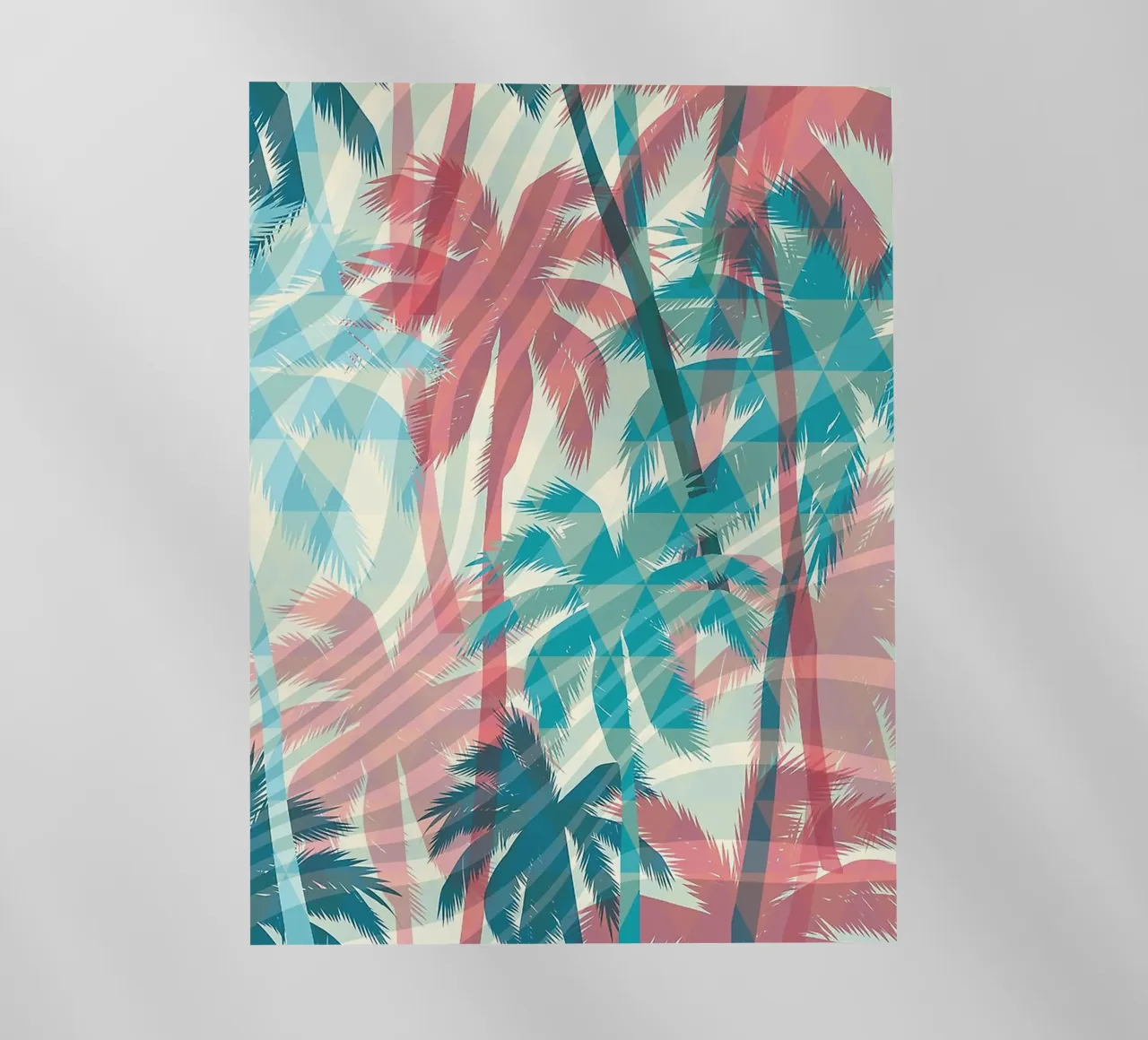 Retro Colors Abstract Palm Tree Pattern backlit folie van Craw Carol