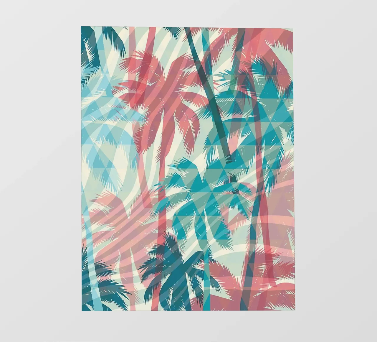 Retro Colors Abstract Palm Tree Pattern telo in pvc da Craw Carol