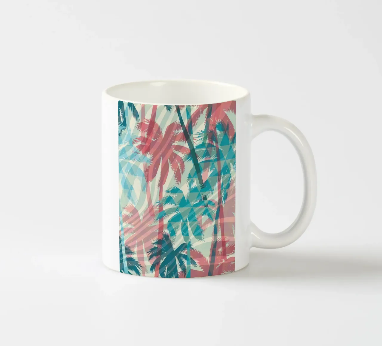 Retro Colors Abstract Palm Tree Pattern tazza in ceramica da Craw Carol