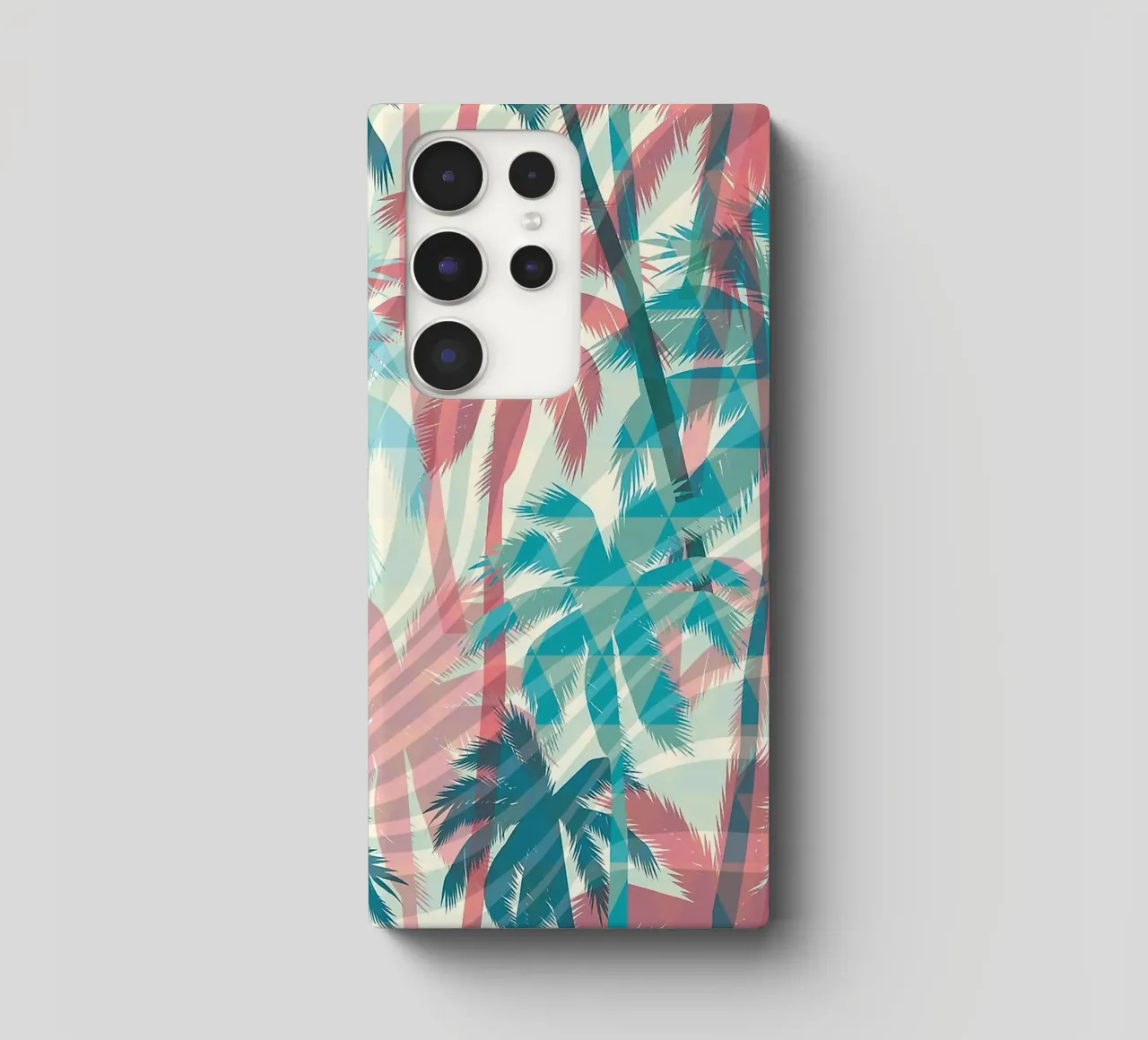 Retro Colors Abstract Palm Tree Pattern samsung phone case by Craw Carol
