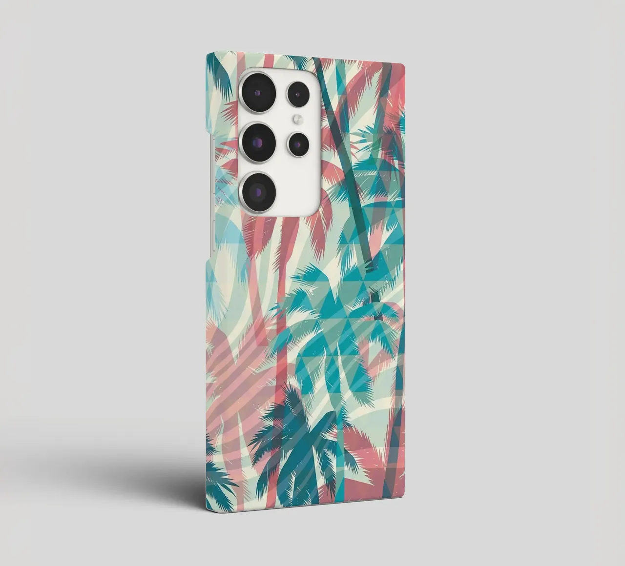 Retro Colors Abstract Palm Tree Pattern samsung phone case by Craw Carol