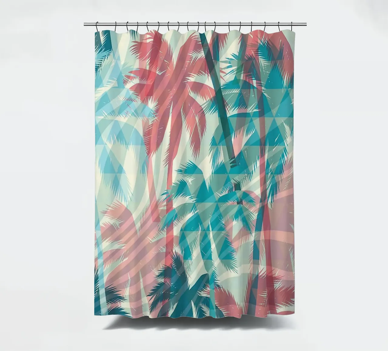 Retro Colors Abstract Palm Tree Pattern tenda da doccia da Craw Carol