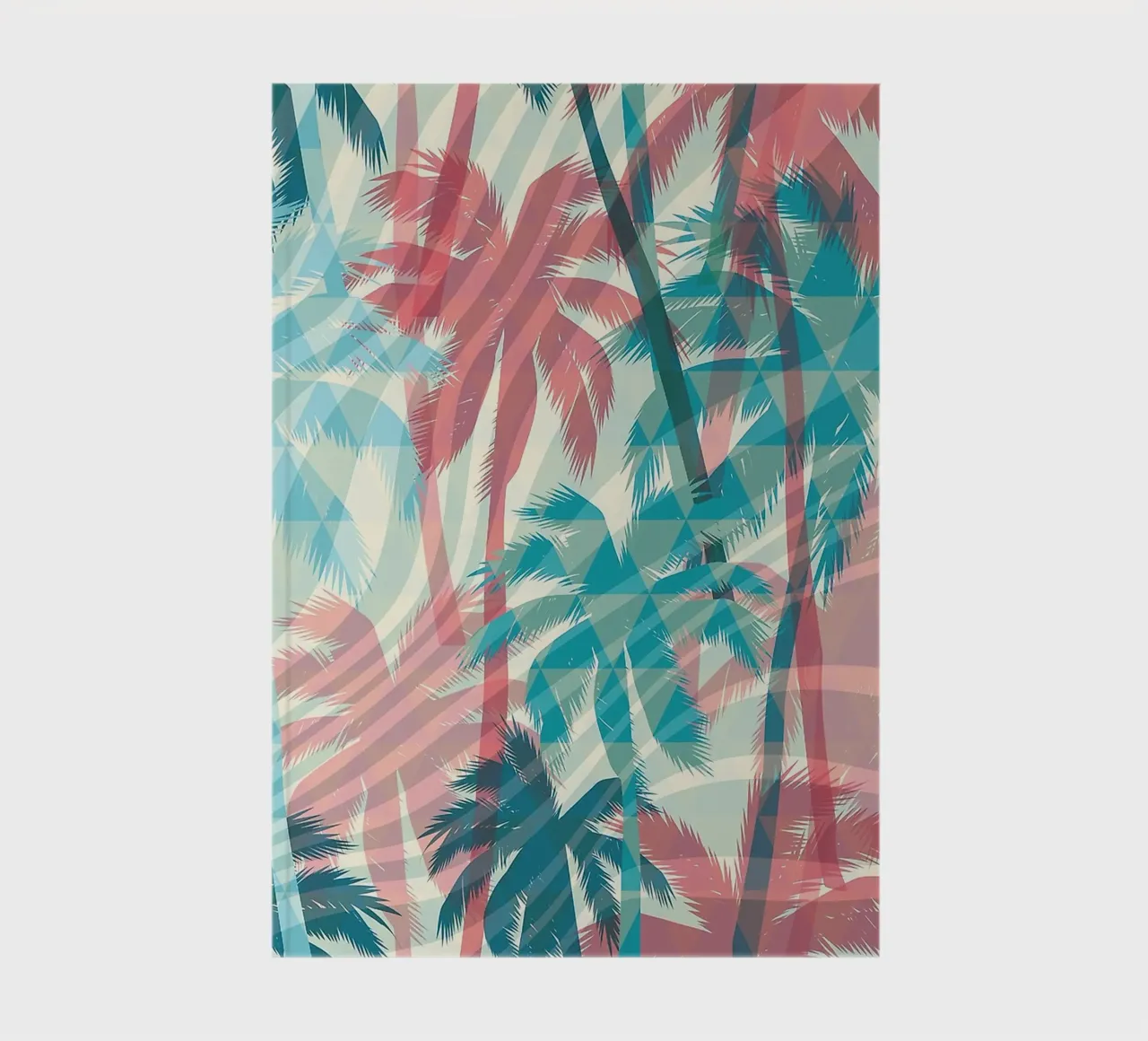 Retro Colors Abstract Palm Tree Pattern diario da Craw Carol
