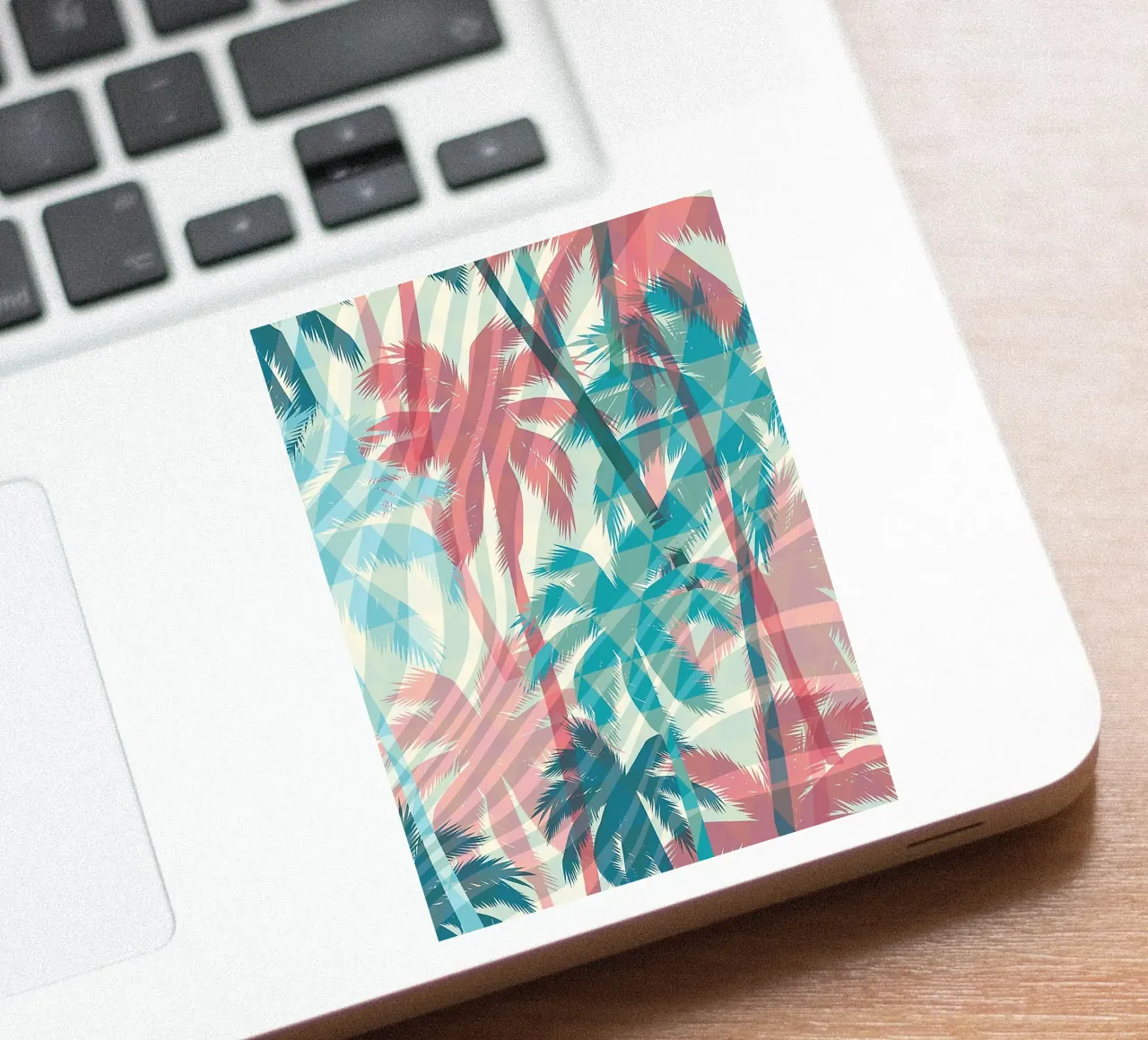 Retro Colors Abstract Palm Tree Pattern adesivo da Craw Carol