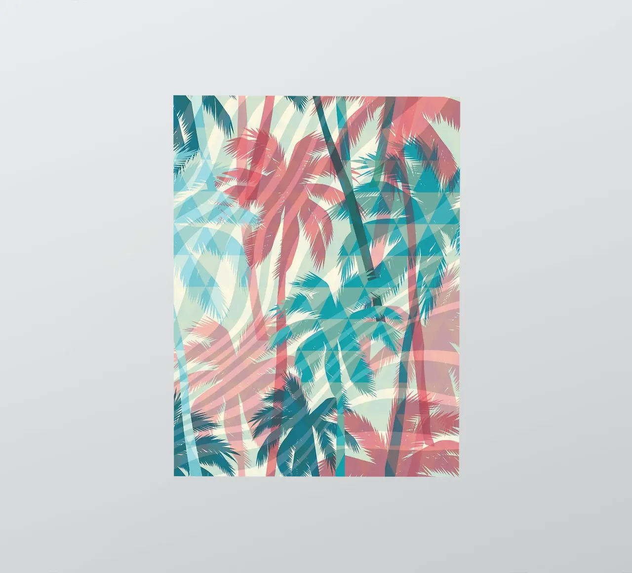 Retro Colors Abstract Palm Tree Pattern adesivo da Craw Carol