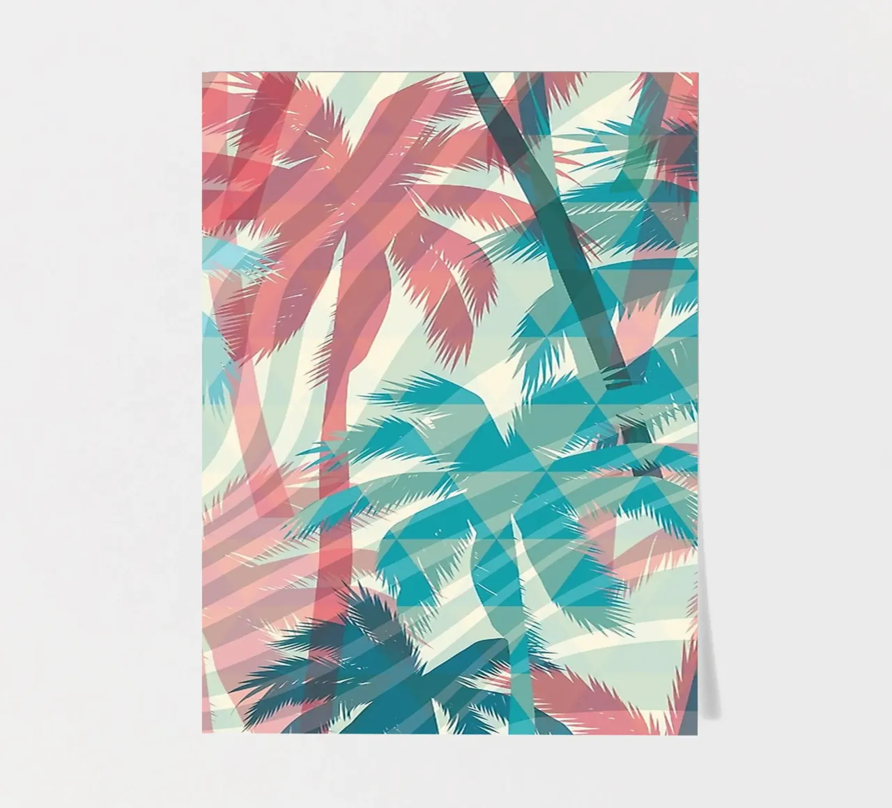 Retro Colors Abstract Palm Tree Pattern foglio adesivo da Craw Carol
