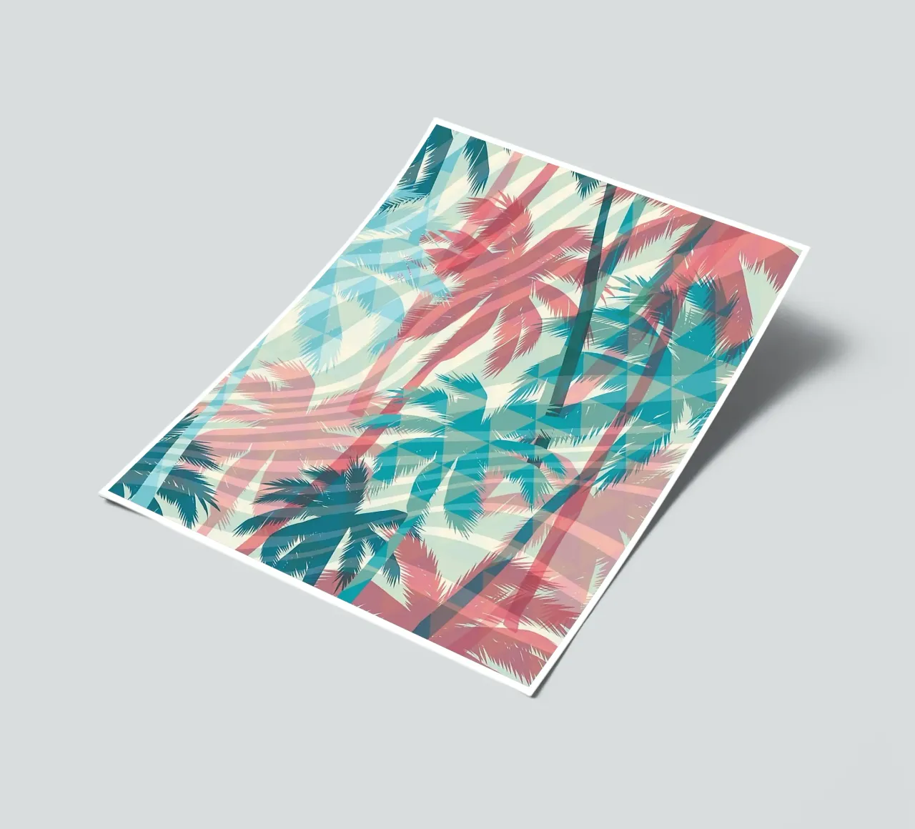 Retro Colors Abstract Palm Tree Pattern foglio adesivo da Craw Carol