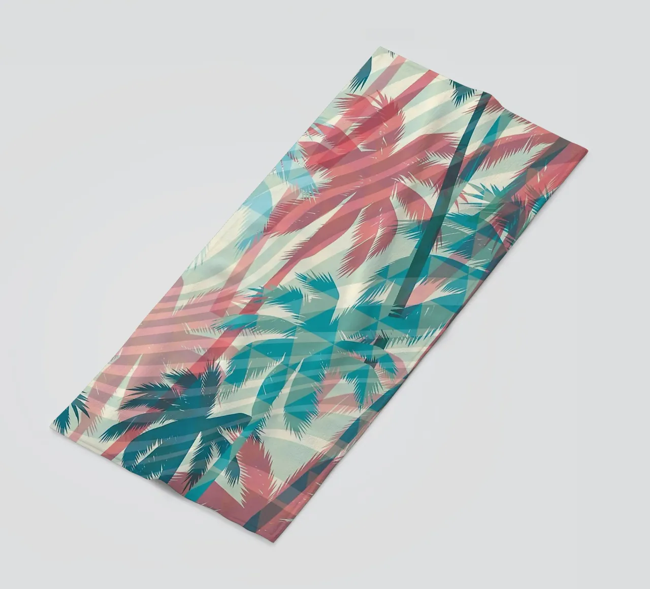 Retro Colors Abstract Palm Tree Pattern telo mare da Craw Carol