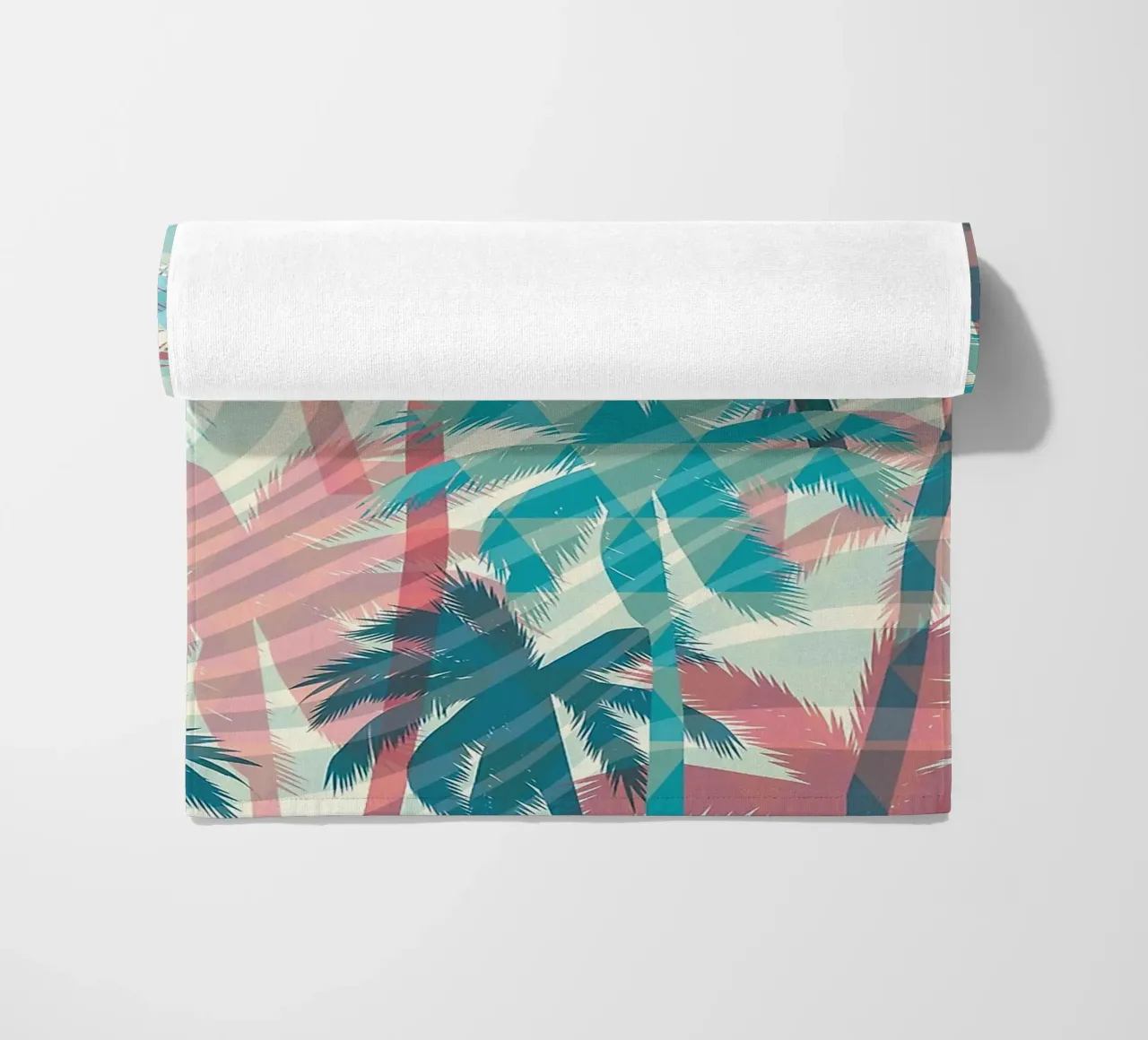 Retro Colors Abstract Palm Tree Pattern telo mare da Craw Carol