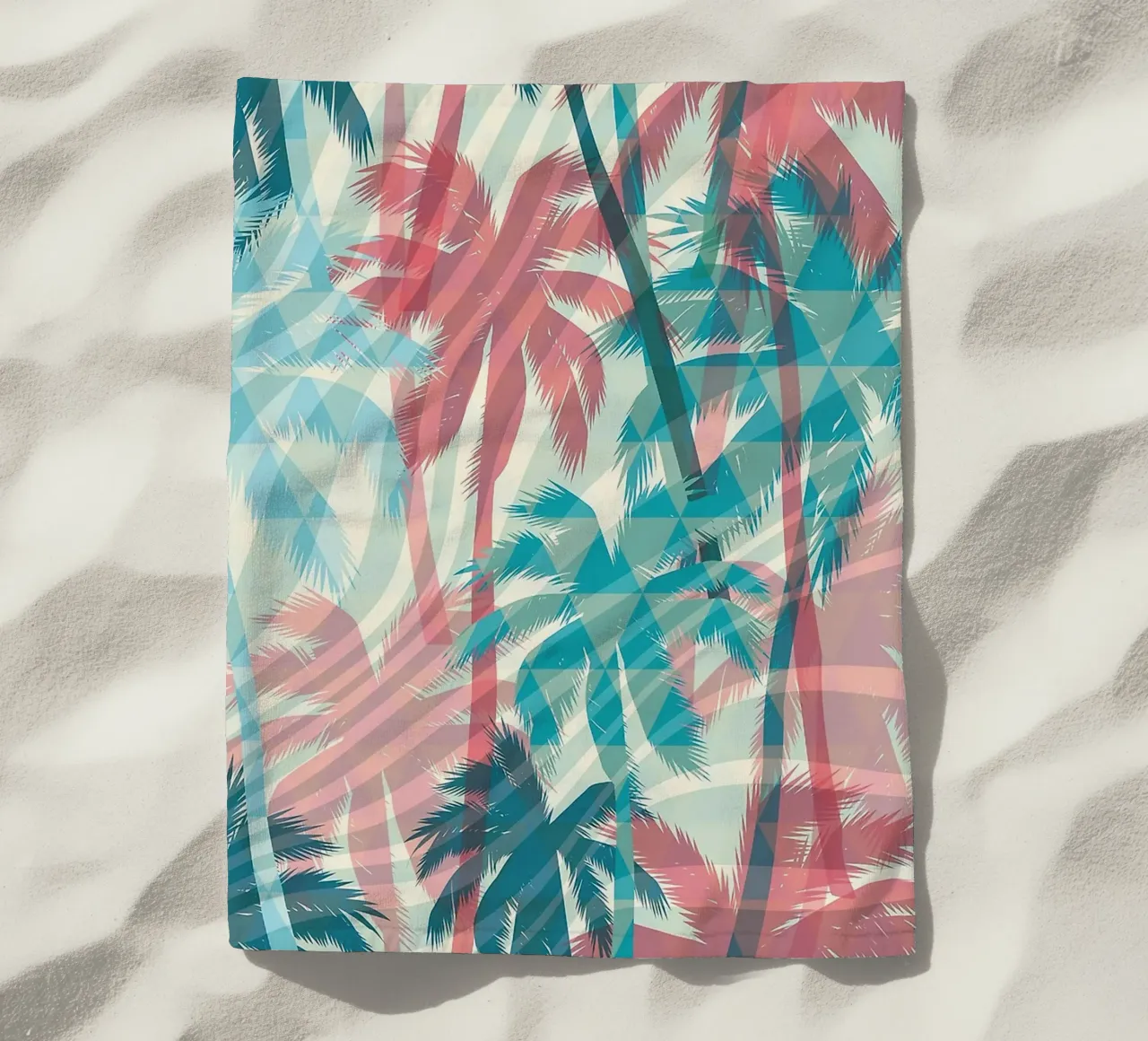 Retro Colors Abstract Palm Tree Pattern telo mare da Craw Carol