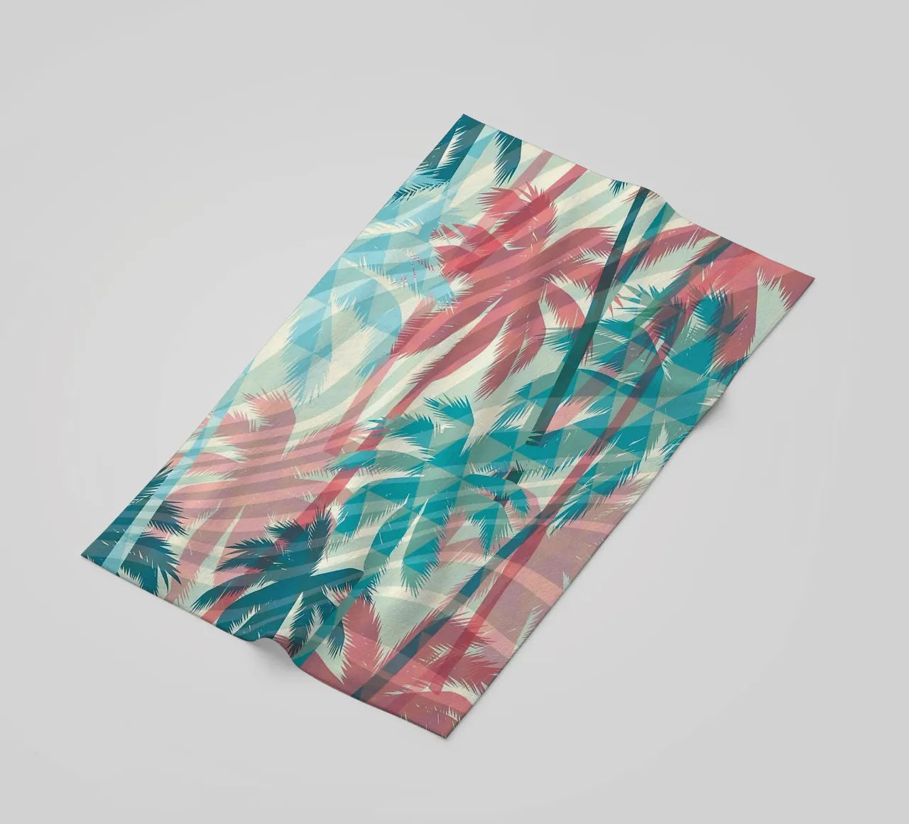 Retro Colors Abstract Palm Tree Pattern telo mare da Craw Carol