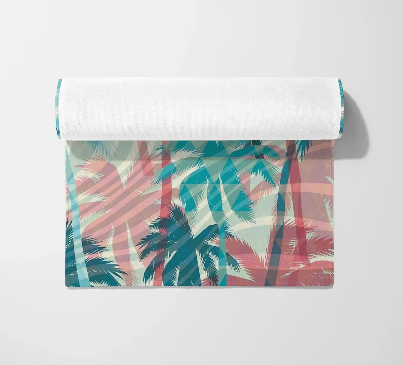 Retro Colors Abstract Palm Tree Pattern telo mare da Craw Carol