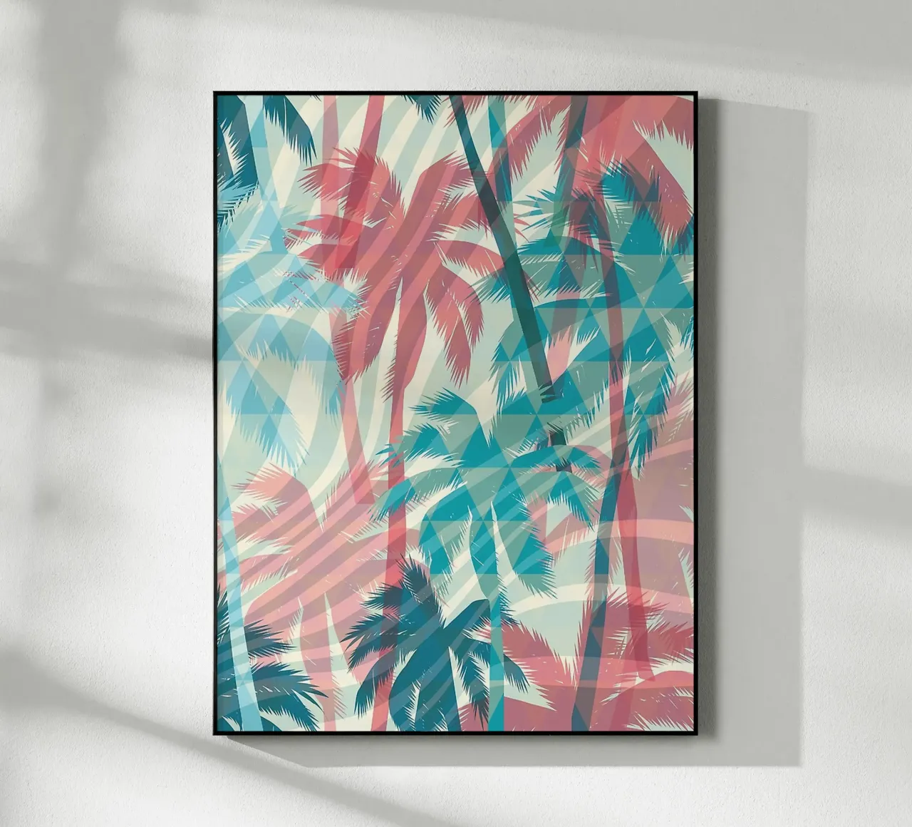 Retro Colors Abstract Palm Tree Pattern plexiglass da Craw Carol