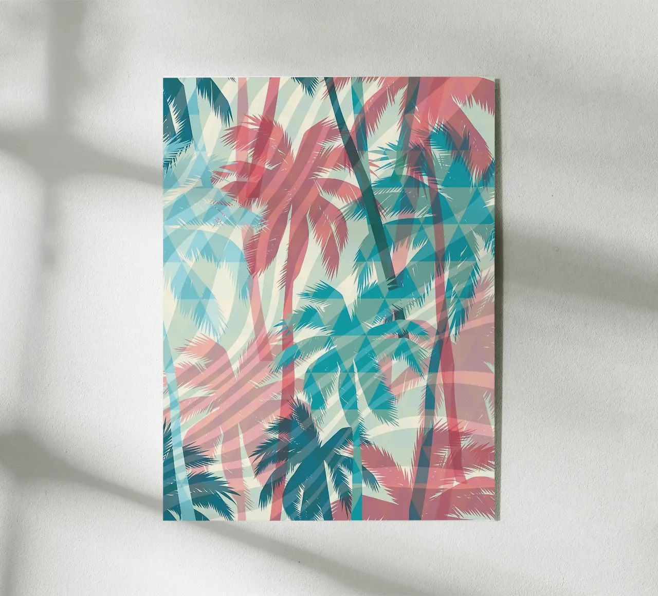 Retro Colors Abstract Palm Tree Pattern plexiglass da Craw Carol