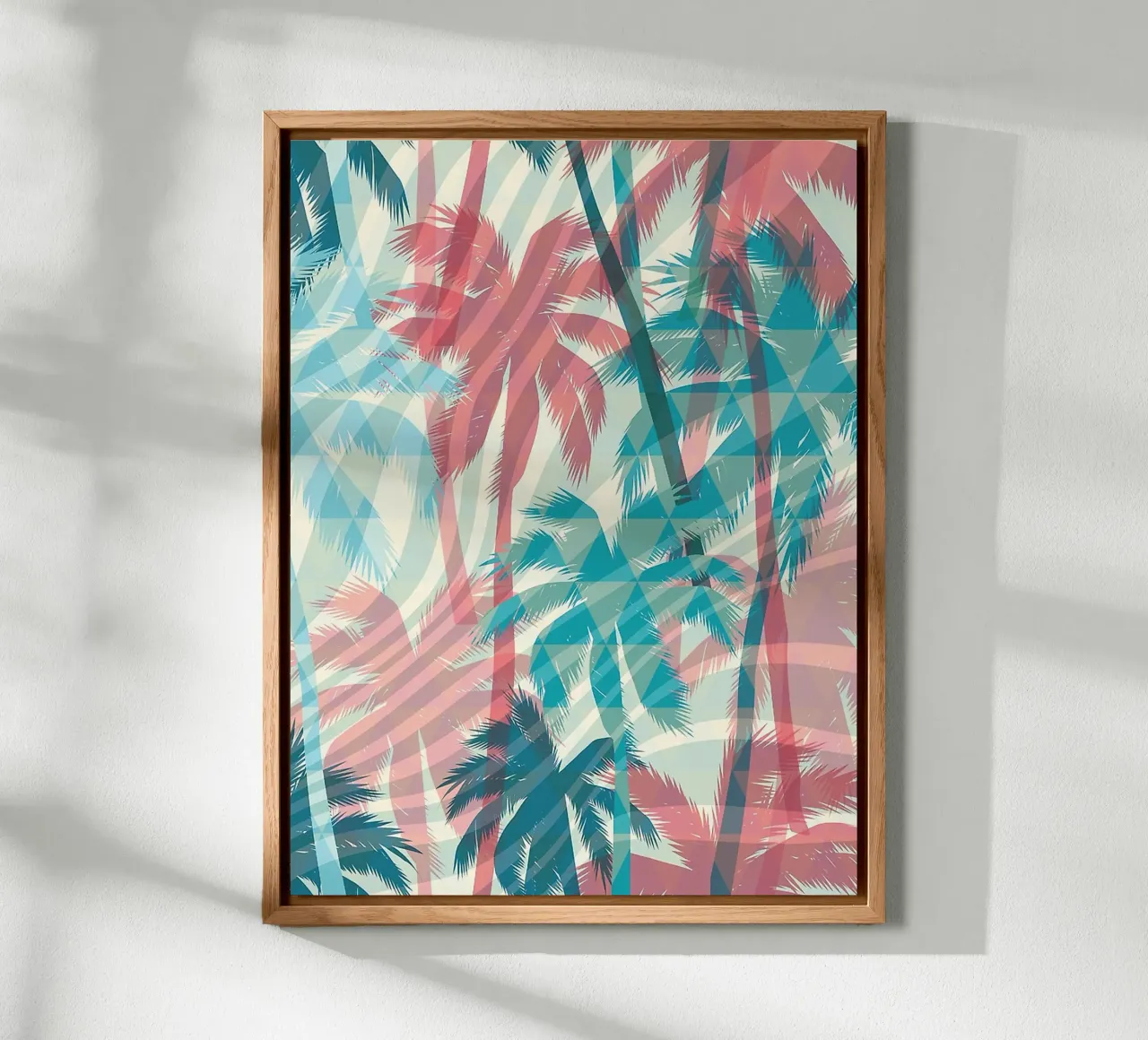 Retro Colors Abstract Palm Tree Pattern pannello forex da Craw Carol