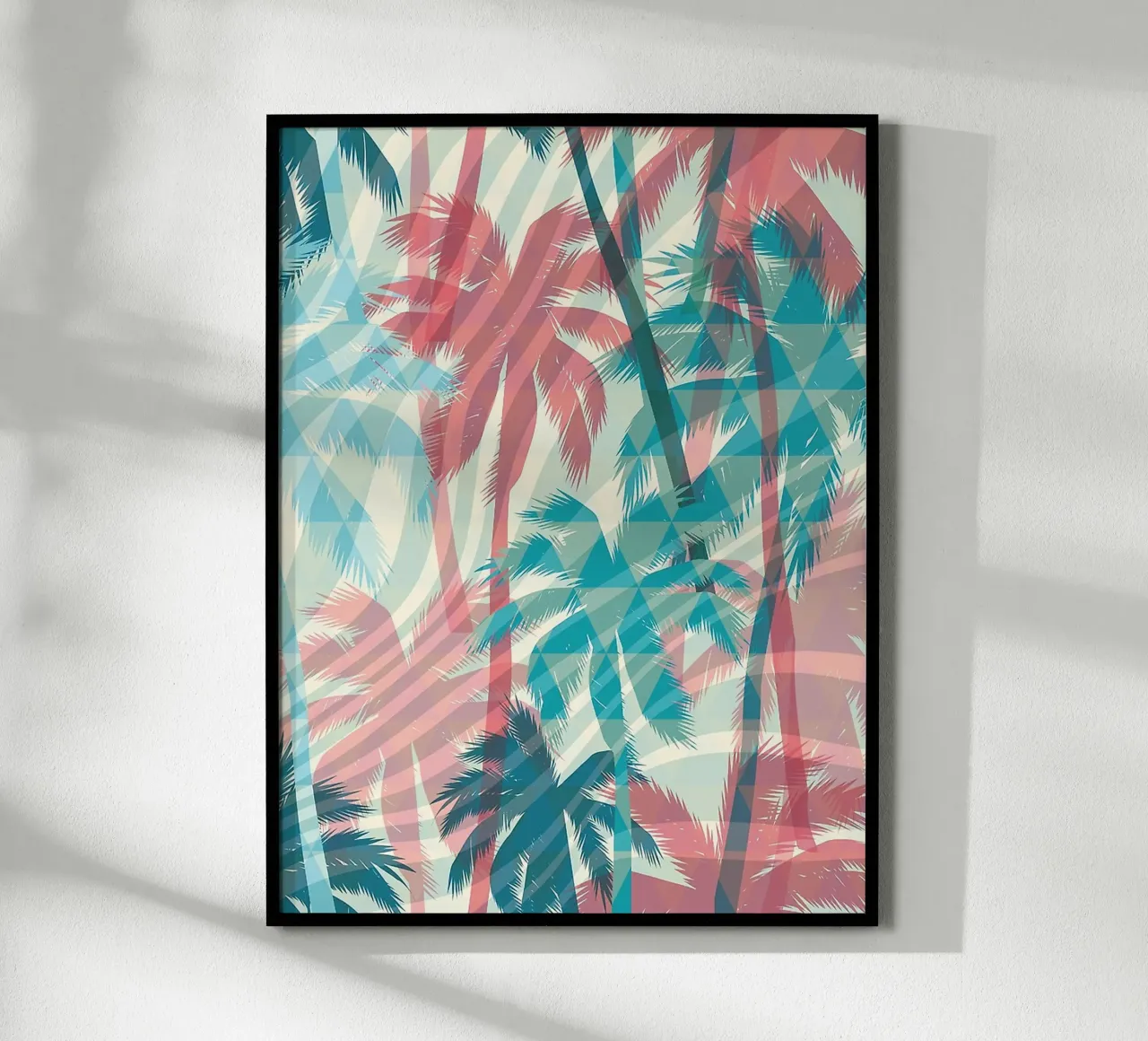 Retro Colors Abstract Palm Tree Pattern carta hahnemühle da Craw Carol
