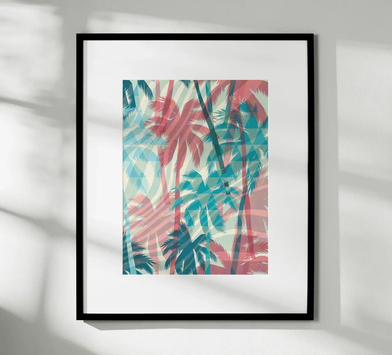 Retro Colors Abstract Palm Tree Pattern carta hahnemühle da Craw Carol