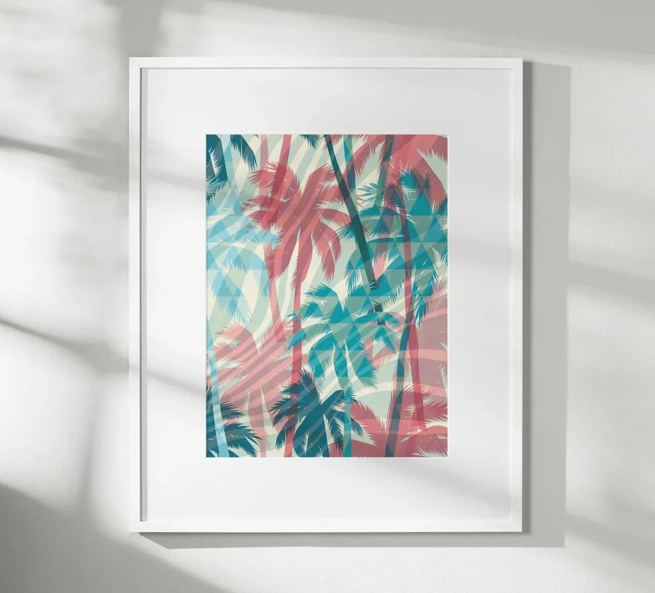 Retro Colors Abstract Palm Tree Pattern hahnemühle van Craw Carol