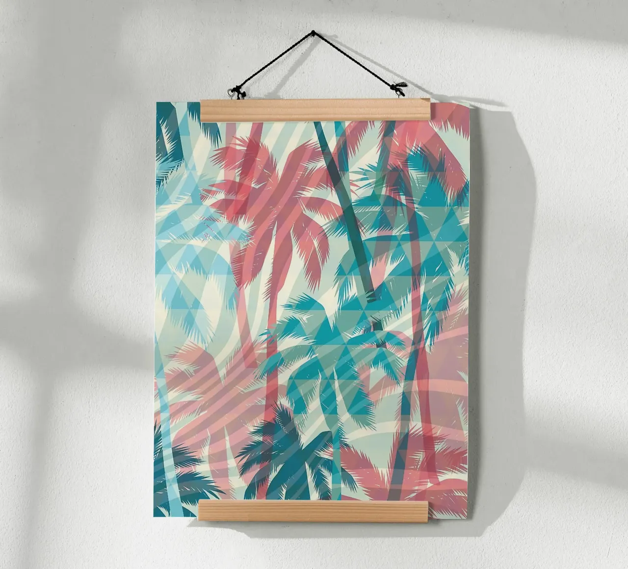 Retro Colors Abstract Palm Tree Pattern carta hahnemühle da Craw Carol