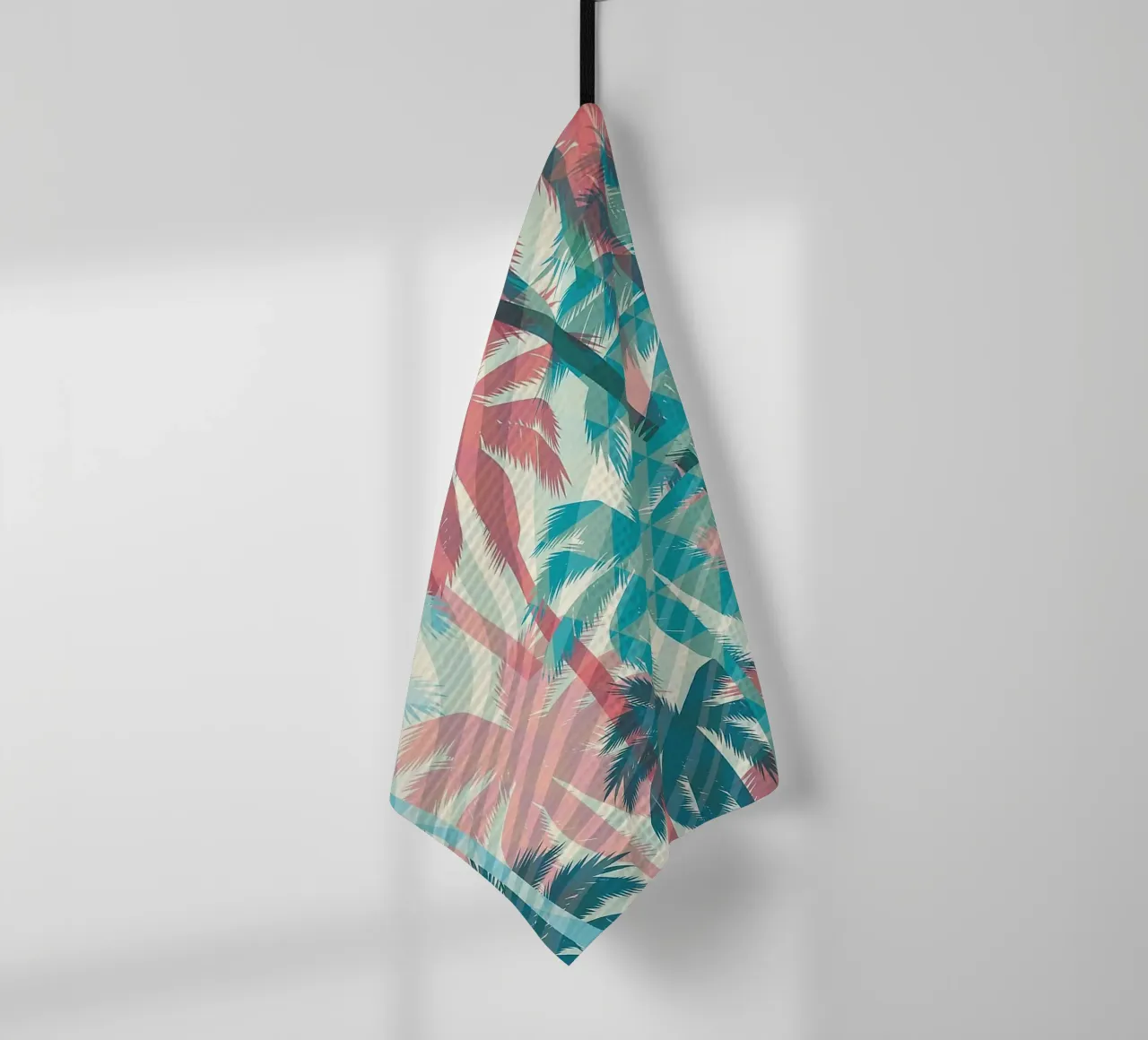 Retro Colors Abstract Palm Tree Pattern theedoek van Craw Carol