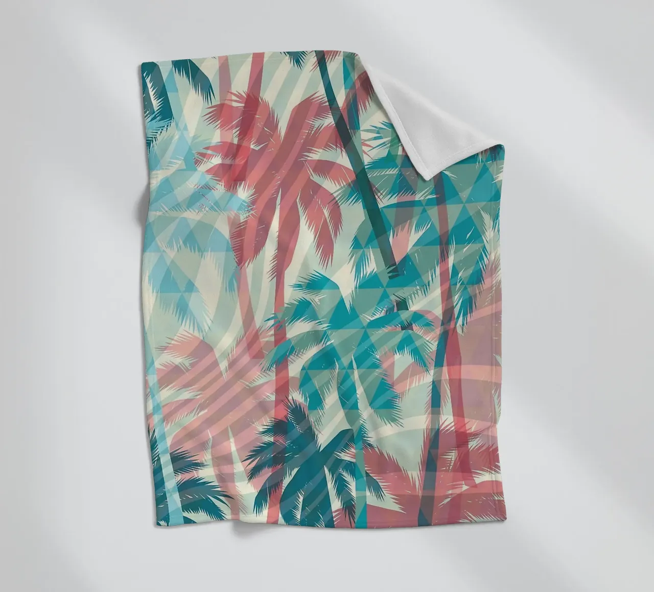 Retro Colors Abstract Palm Tree Pattern coperta in pile da Craw Carol