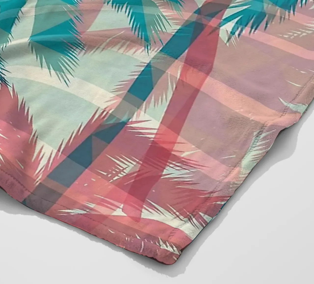 Retro Colors Abstract Palm Tree Pattern coperta in pile da Craw Carol