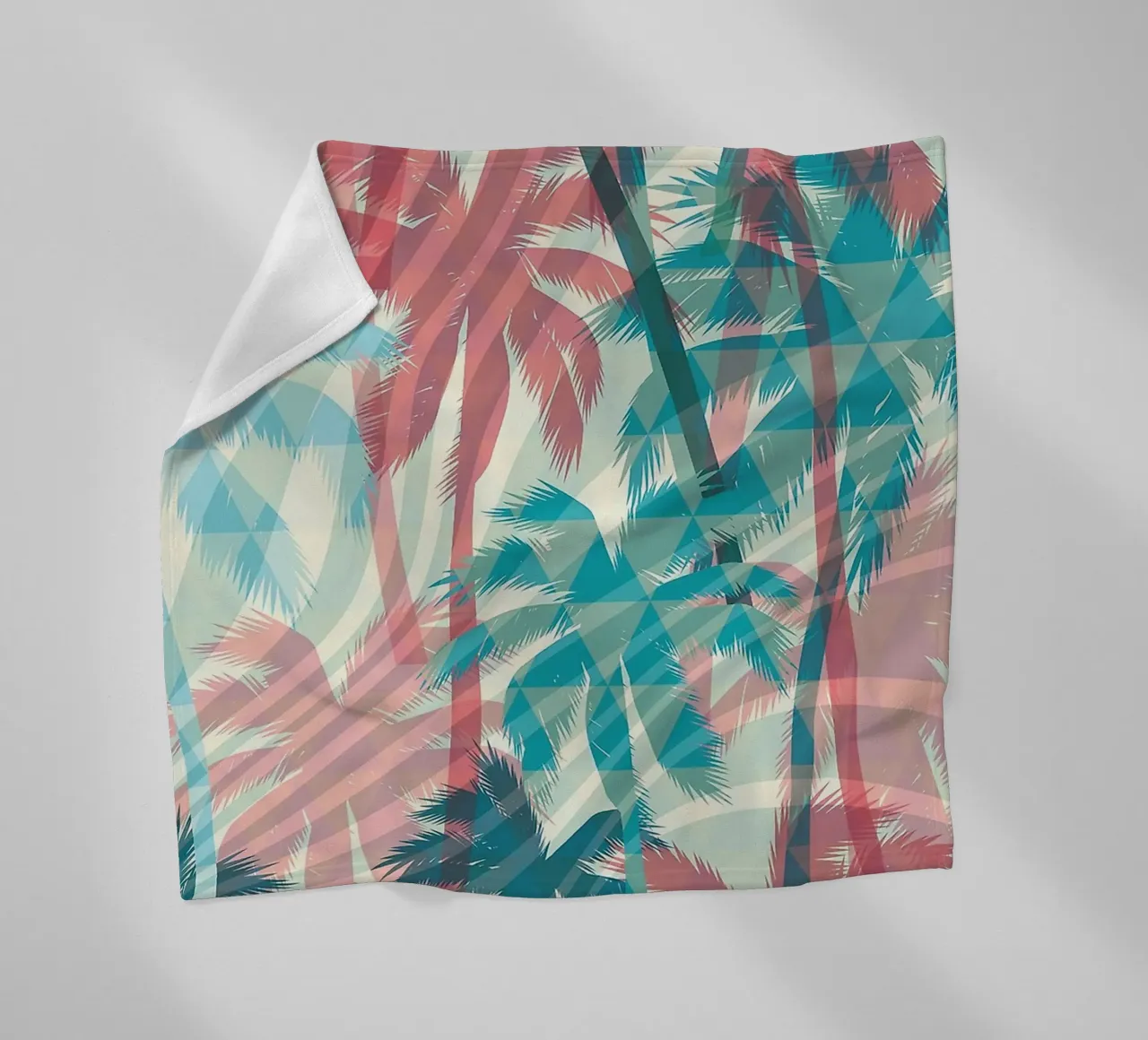 Retro Colors Abstract Palm Tree Pattern coperta in pile da Craw Carol