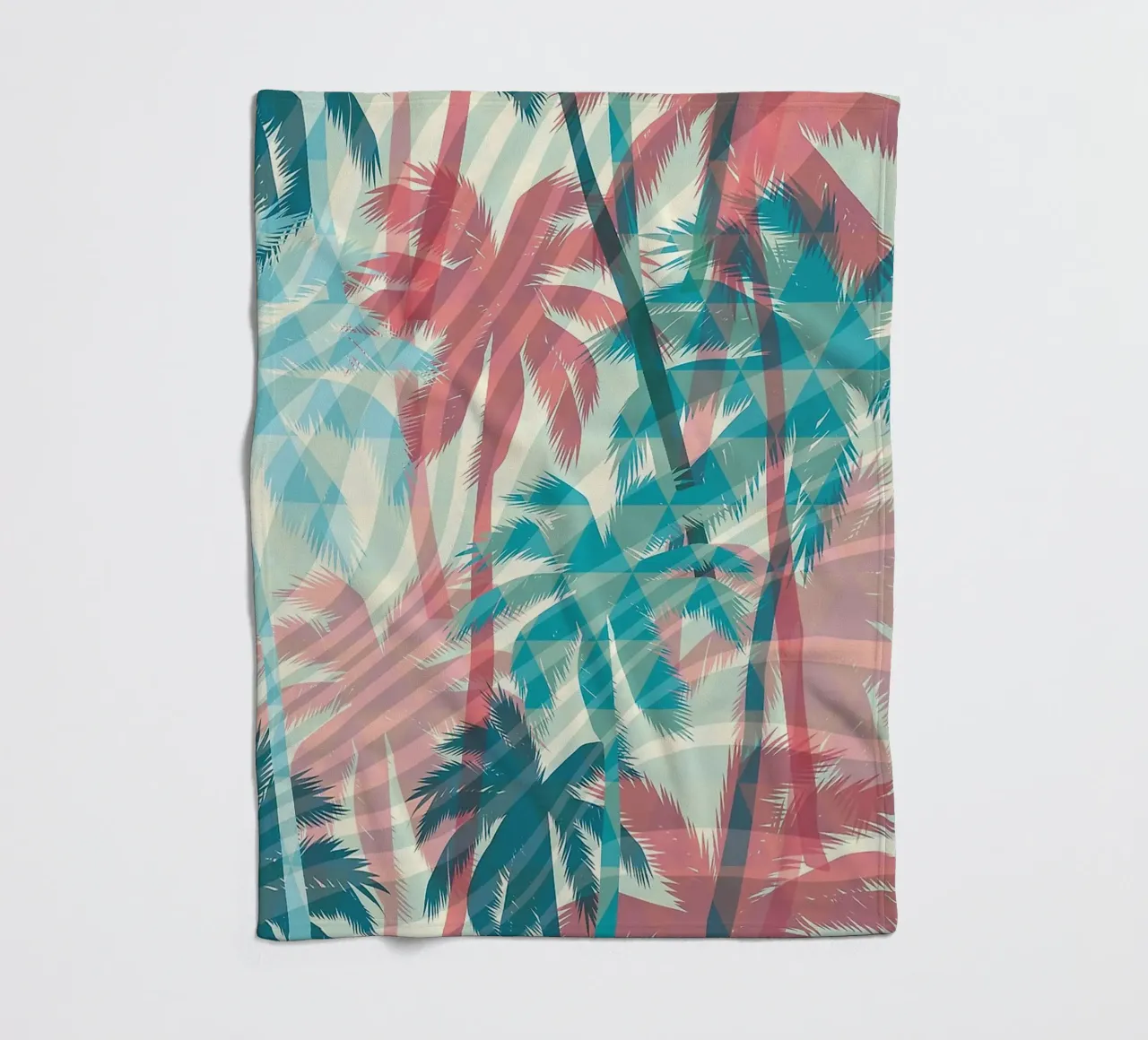 Retro Colors Abstract Palm Tree Pattern coperta in pile da Craw Carol