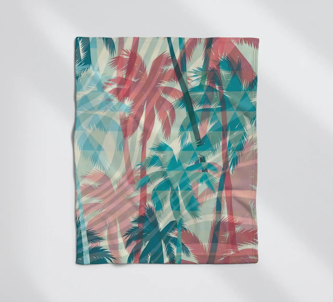 Retro Colors Abstract Palm Tree Pattern coperta in pile da Craw Carol