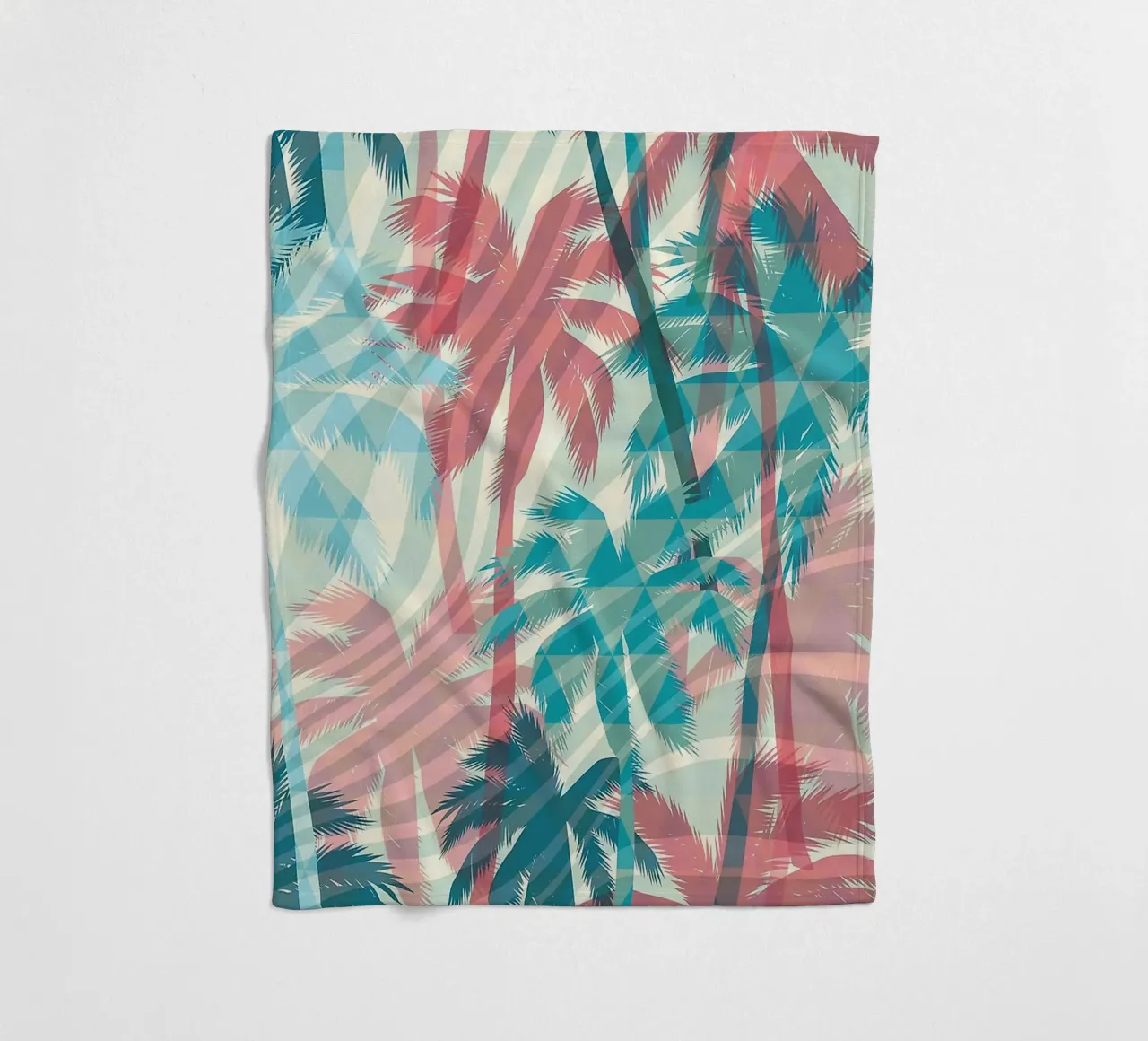 Retro Colors Abstract Palm Tree Pattern coperta in pile da Craw Carol