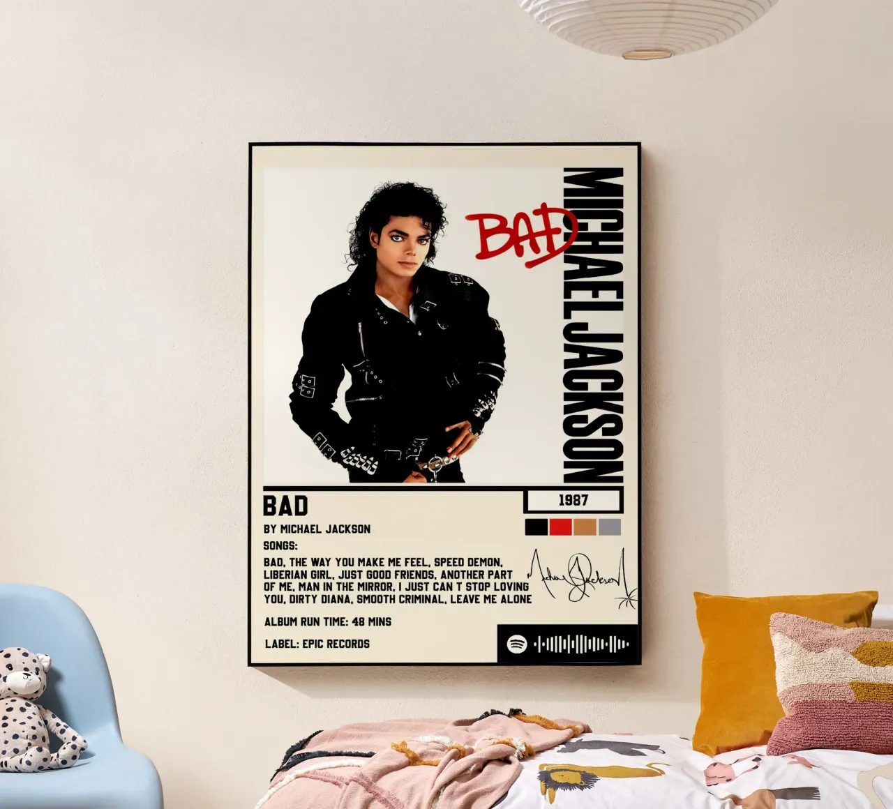 Michael Jackson Bad Tracklists plexiglass da Linda Tobrut