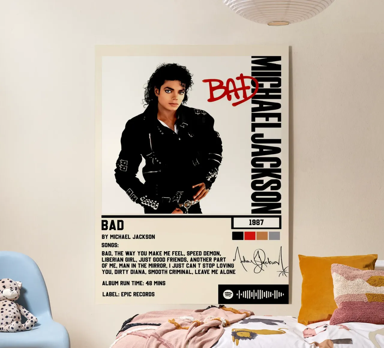 Michael Jackson Bad Tracklists plexiglass da Linda Tobrut