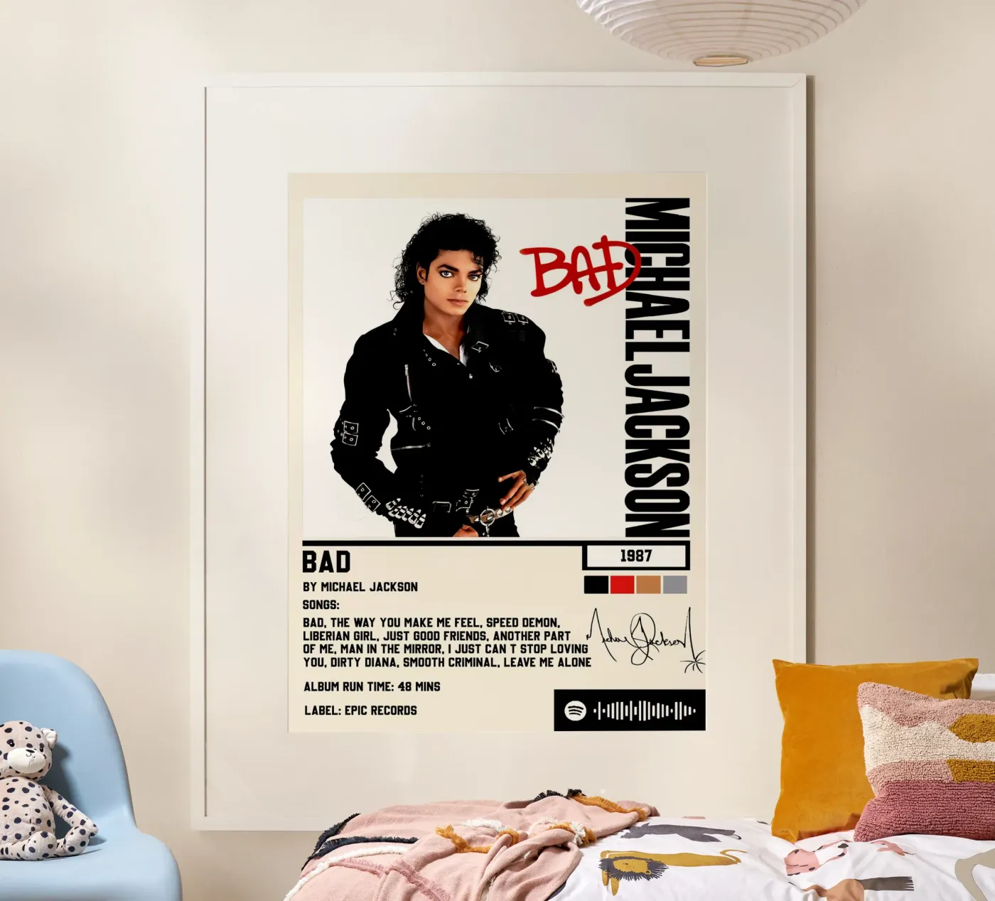 Michael Jackson Bad Tracklists poster da Linda Tobrut