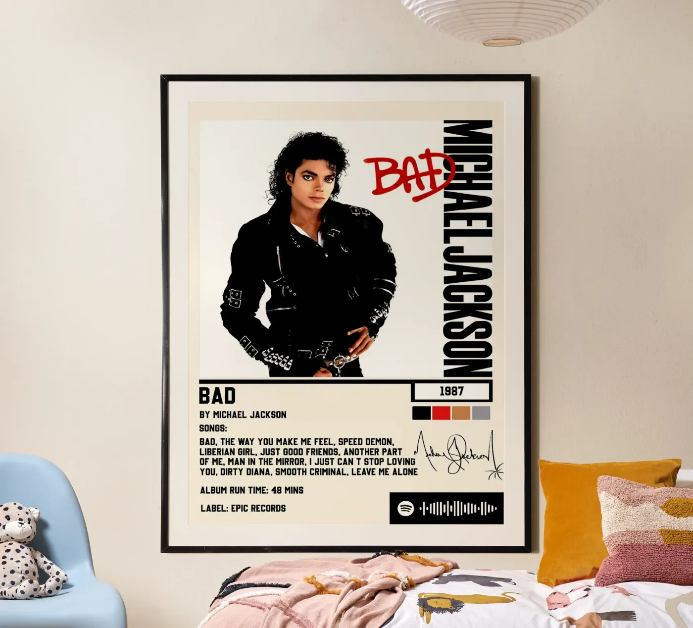 Michael Jackson Bad Tracklists poster da Linda Tobrut