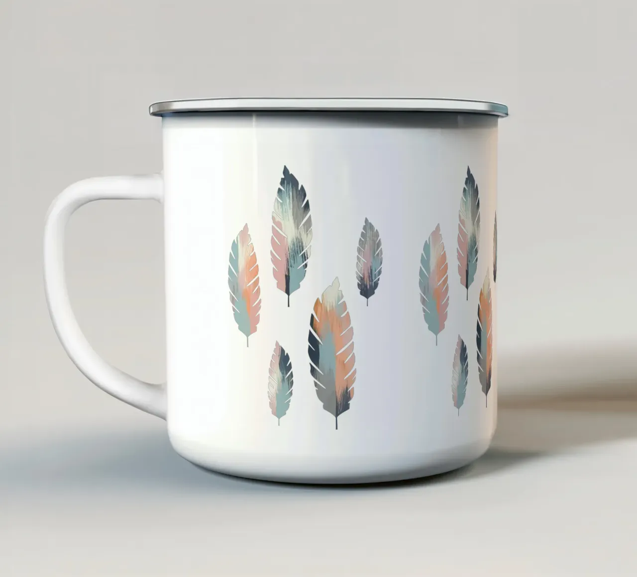 Foglie pastello tazza in smalto da Orara Studio