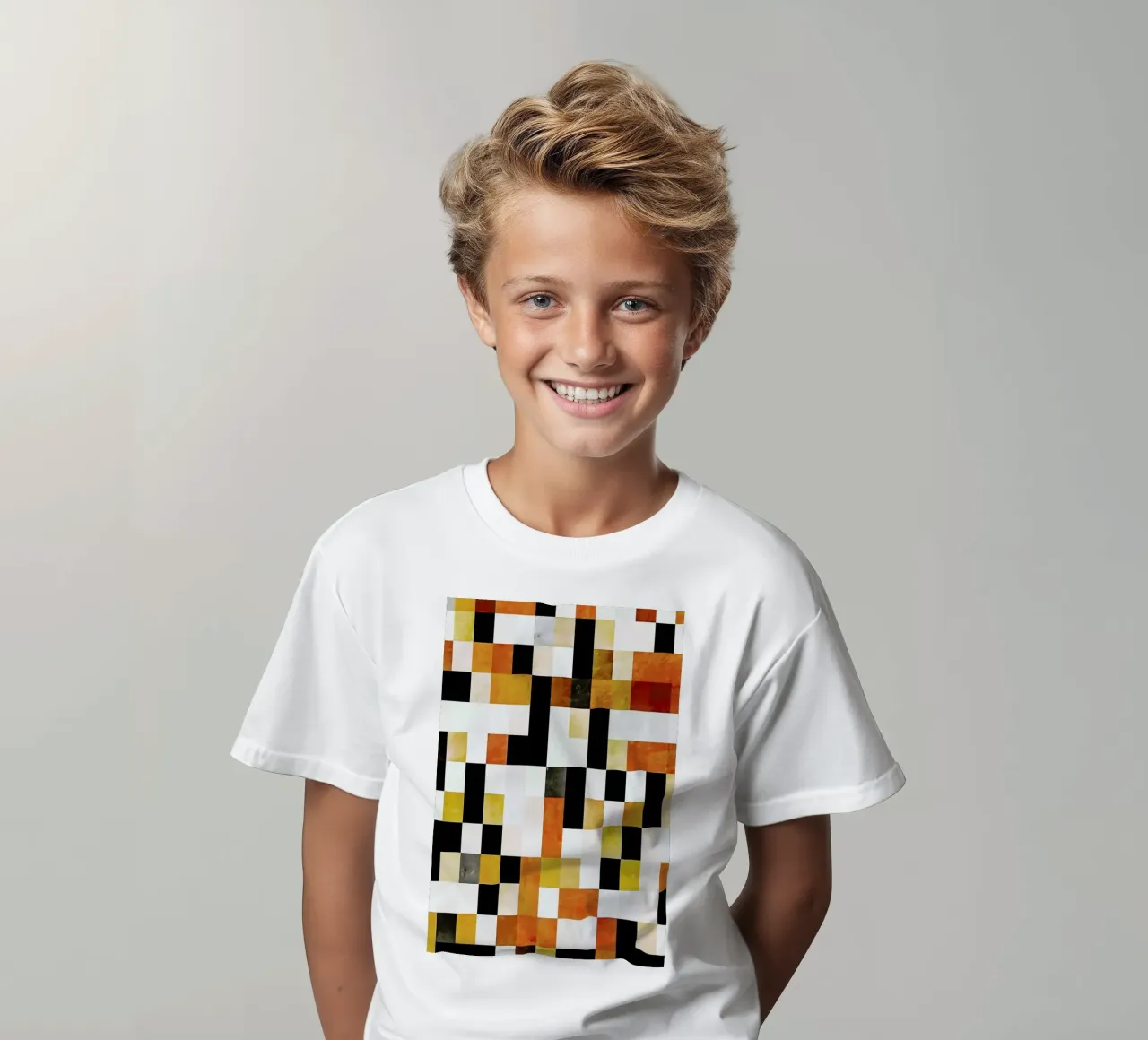 Orange Squares kids t-shirt by In Full Color